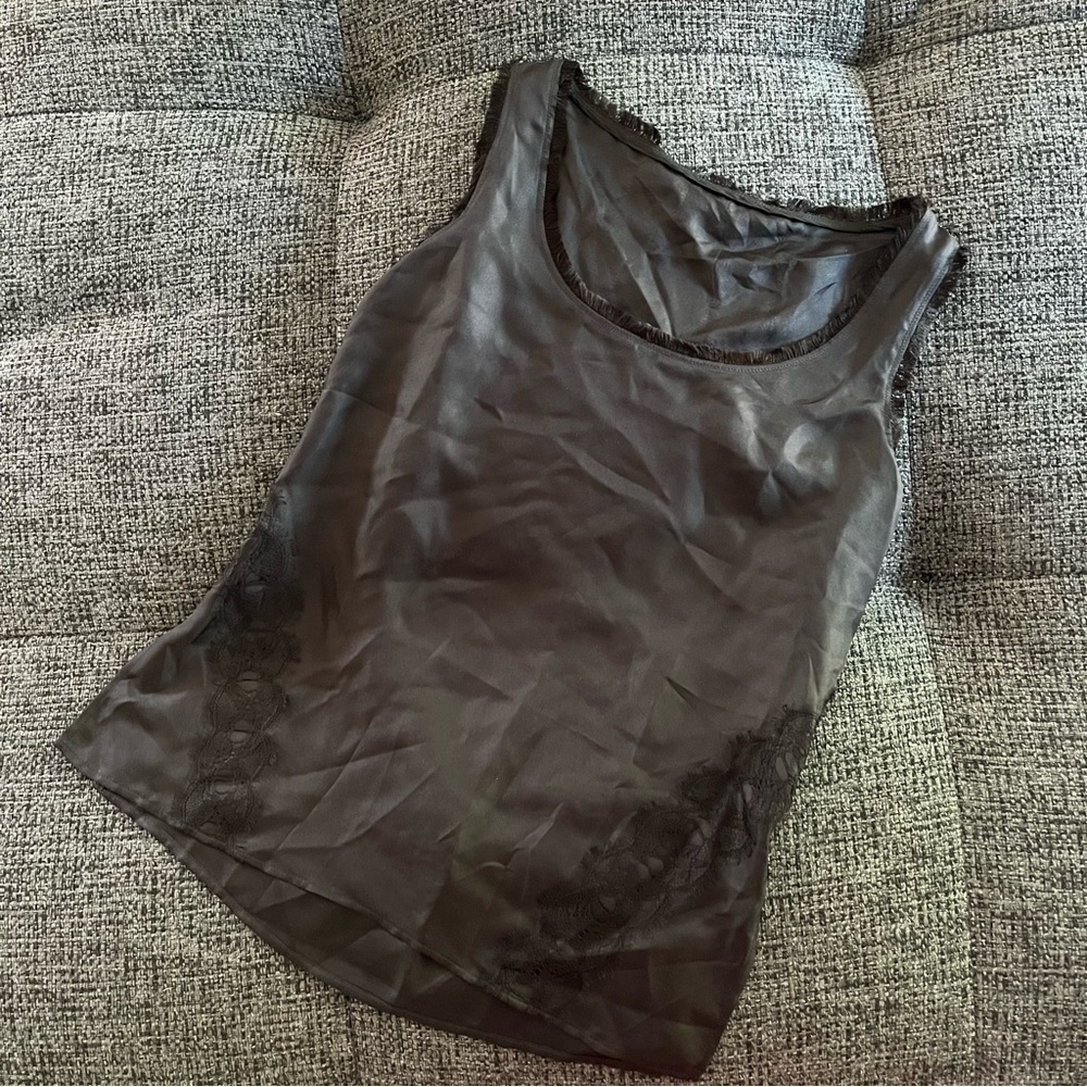 NWOT Gianni Versace Silk Tank Camisole with lace detail